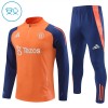 Sudadera De Entrenamiento Manchester United Cremallera De Cuarto 2024-25 Naranja - Niño